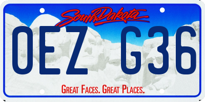 SD license plate 0EZG36