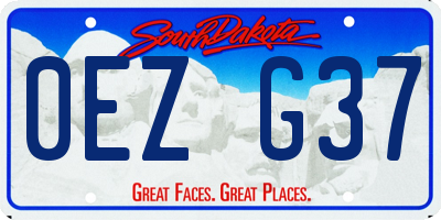 SD license plate 0EZG37