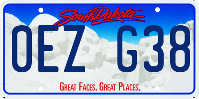 SD license plate 0EZG38
