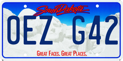 SD license plate 0EZG42