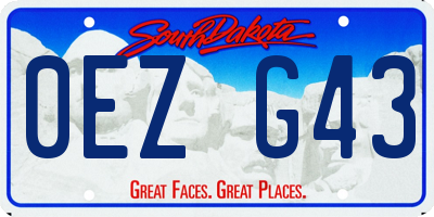 SD license plate 0EZG43