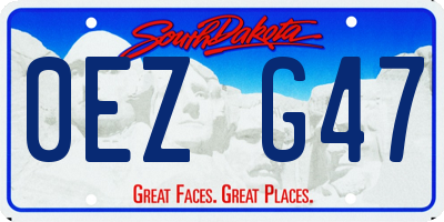 SD license plate 0EZG47