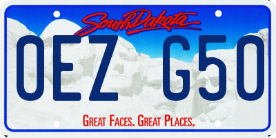 SD license plate 0EZG50