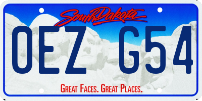 SD license plate 0EZG54