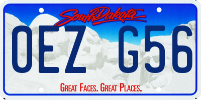 SD license plate 0EZG56