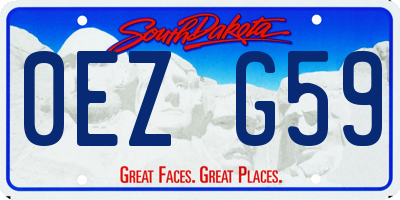 SD license plate 0EZG59