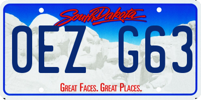 SD license plate 0EZG63
