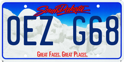 SD license plate 0EZG68
