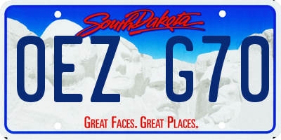 SD license plate 0EZG70