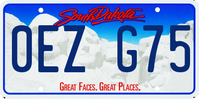 SD license plate 0EZG75