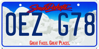 SD license plate 0EZG78