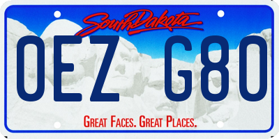 SD license plate 0EZG80