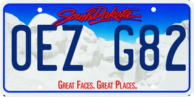 SD license plate 0EZG82