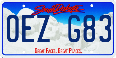 SD license plate 0EZG83