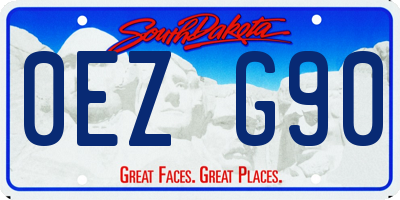 SD license plate 0EZG90