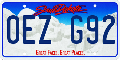 SD license plate 0EZG92