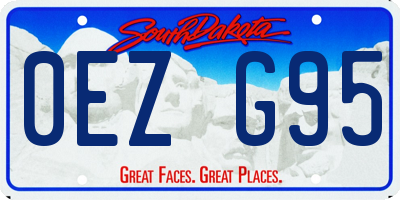 SD license plate 0EZG95