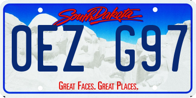 SD license plate 0EZG97