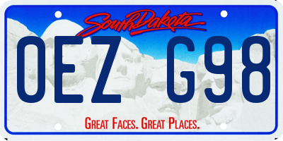 SD license plate 0EZG98