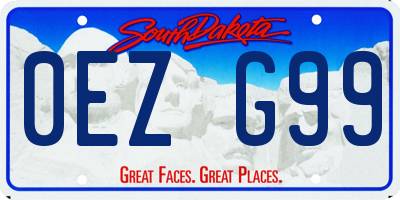 SD license plate 0EZG99