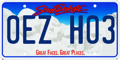 SD license plate 0EZH03