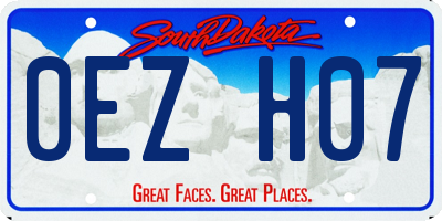 SD license plate 0EZH07