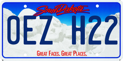 SD license plate 0EZH22