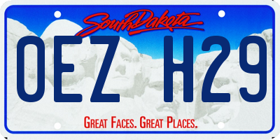 SD license plate 0EZH29