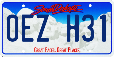 SD license plate 0EZH31