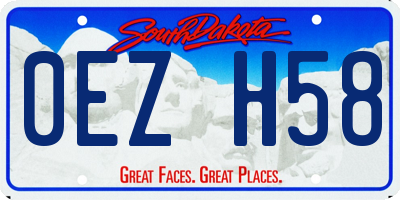 SD license plate 0EZH58