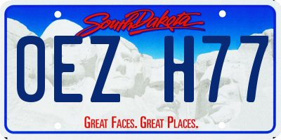 SD license plate 0EZH77
