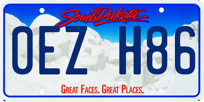 SD license plate 0EZH86