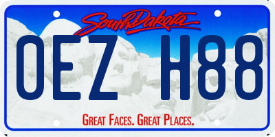 SD license plate 0EZH88