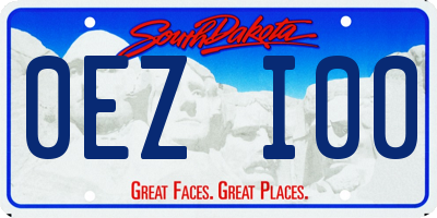 SD license plate 0EZI00