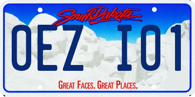 SD license plate 0EZI01