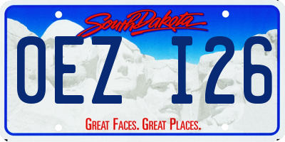 SD license plate 0EZI26
