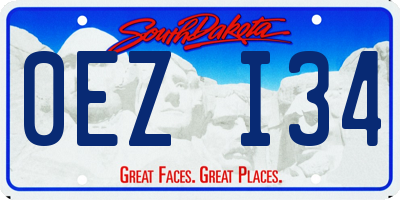 SD license plate 0EZI34