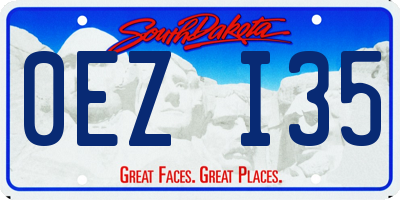 SD license plate 0EZI35