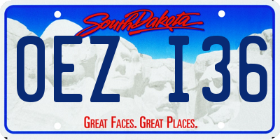 SD license plate 0EZI36