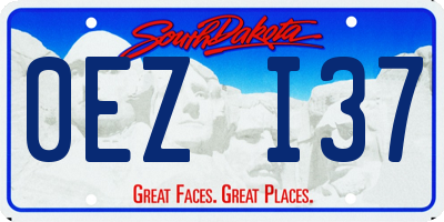 SD license plate 0EZI37