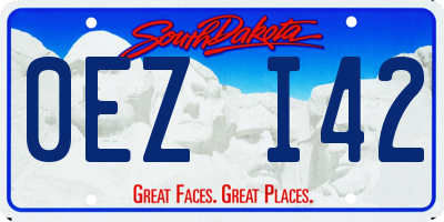 SD license plate 0EZI42