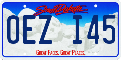 SD license plate 0EZI45