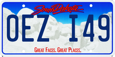SD license plate 0EZI49