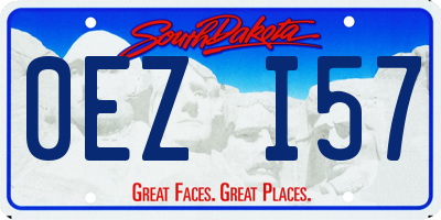 SD license plate 0EZI57
