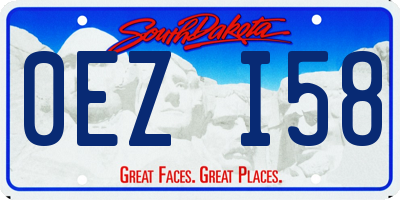SD license plate 0EZI58