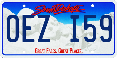 SD license plate 0EZI59