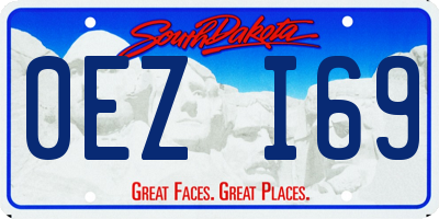 SD license plate 0EZI69