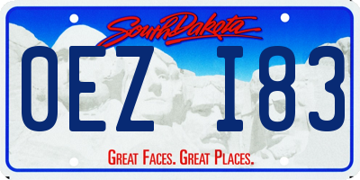 SD license plate 0EZI83