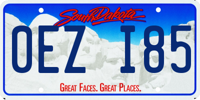 SD license plate 0EZI85