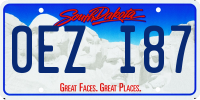 SD license plate 0EZI87